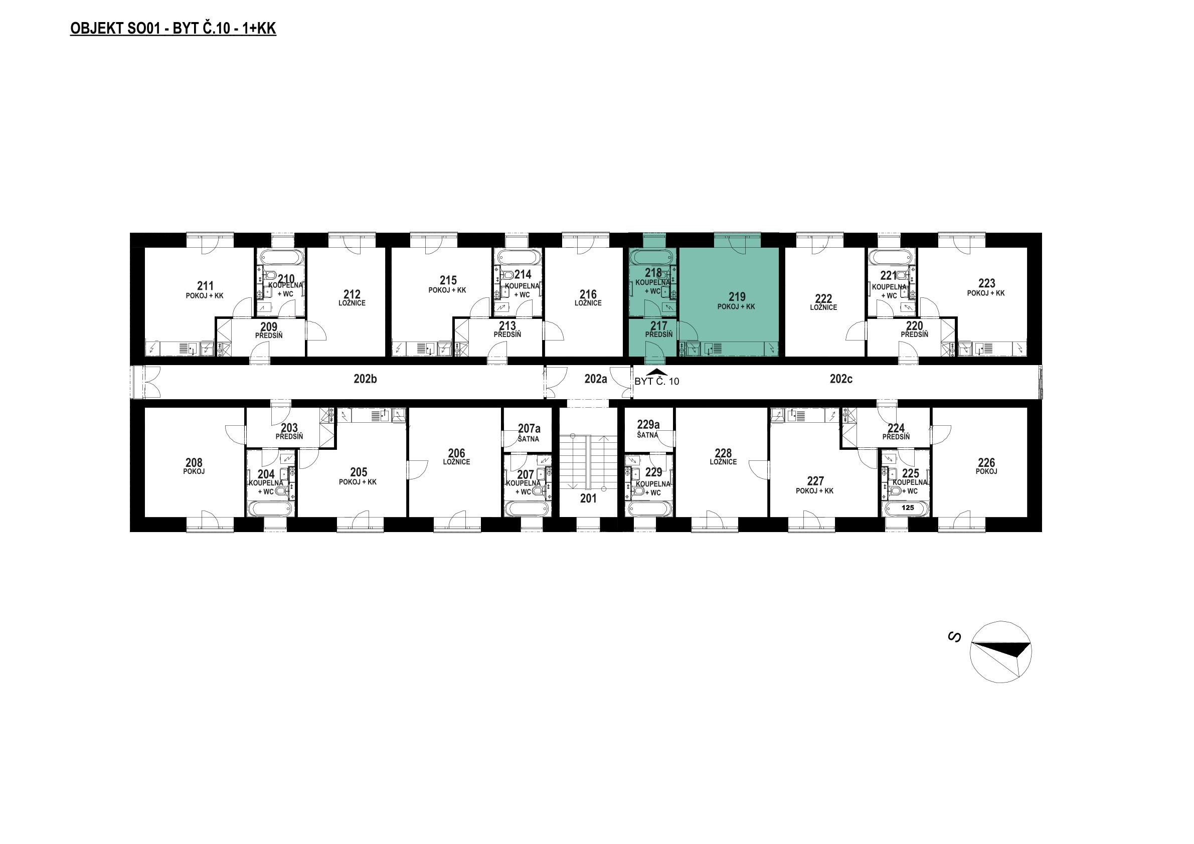 Půdorys patra 2 NP – SO 01 – 1.10