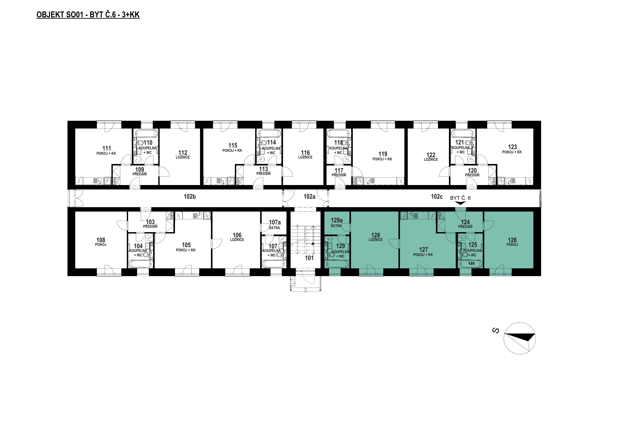 Půdorys patra 1 NP – SO 01 – 1.6