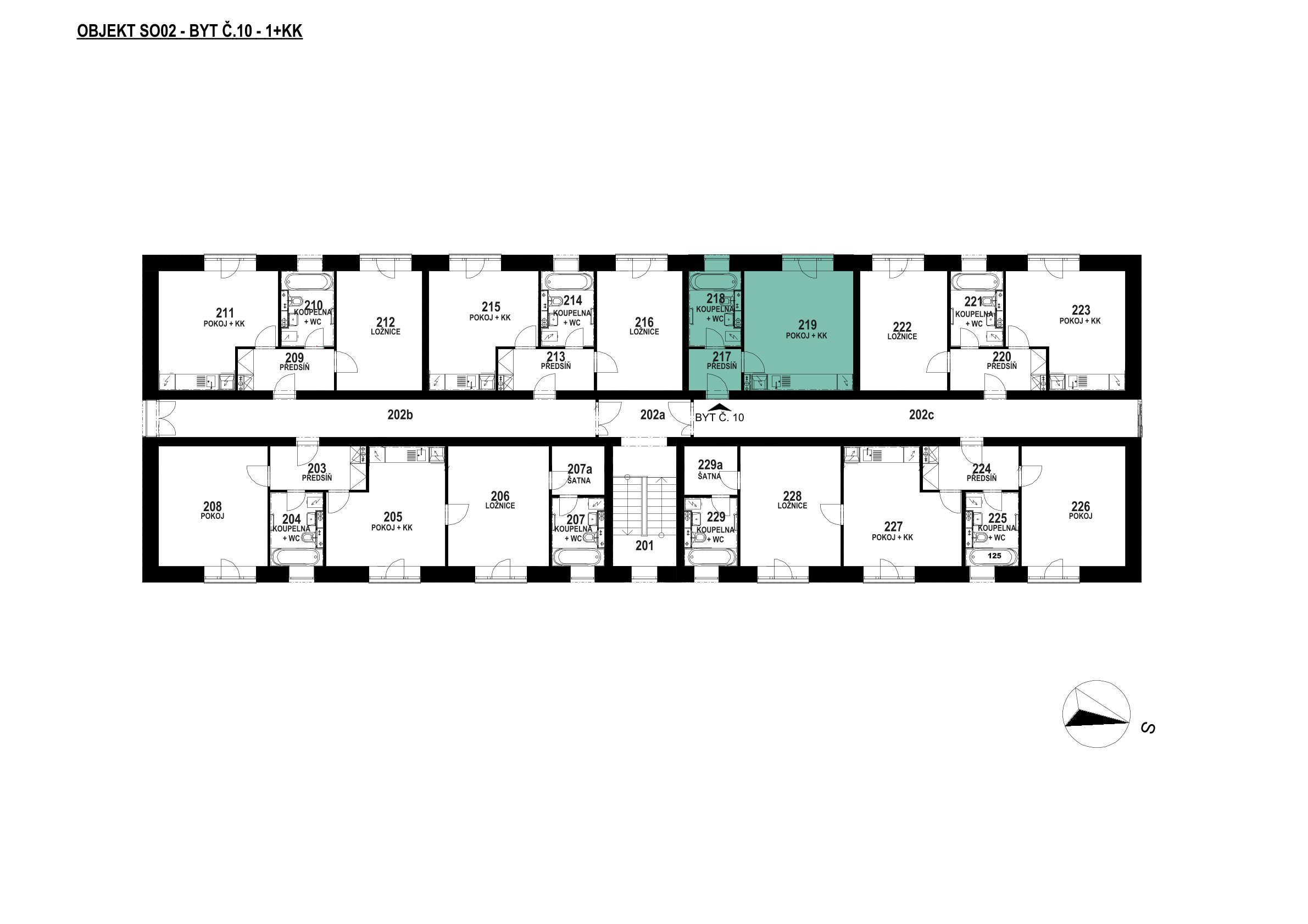 Půdorys patra 2 NP – SO 02 – 2.10
