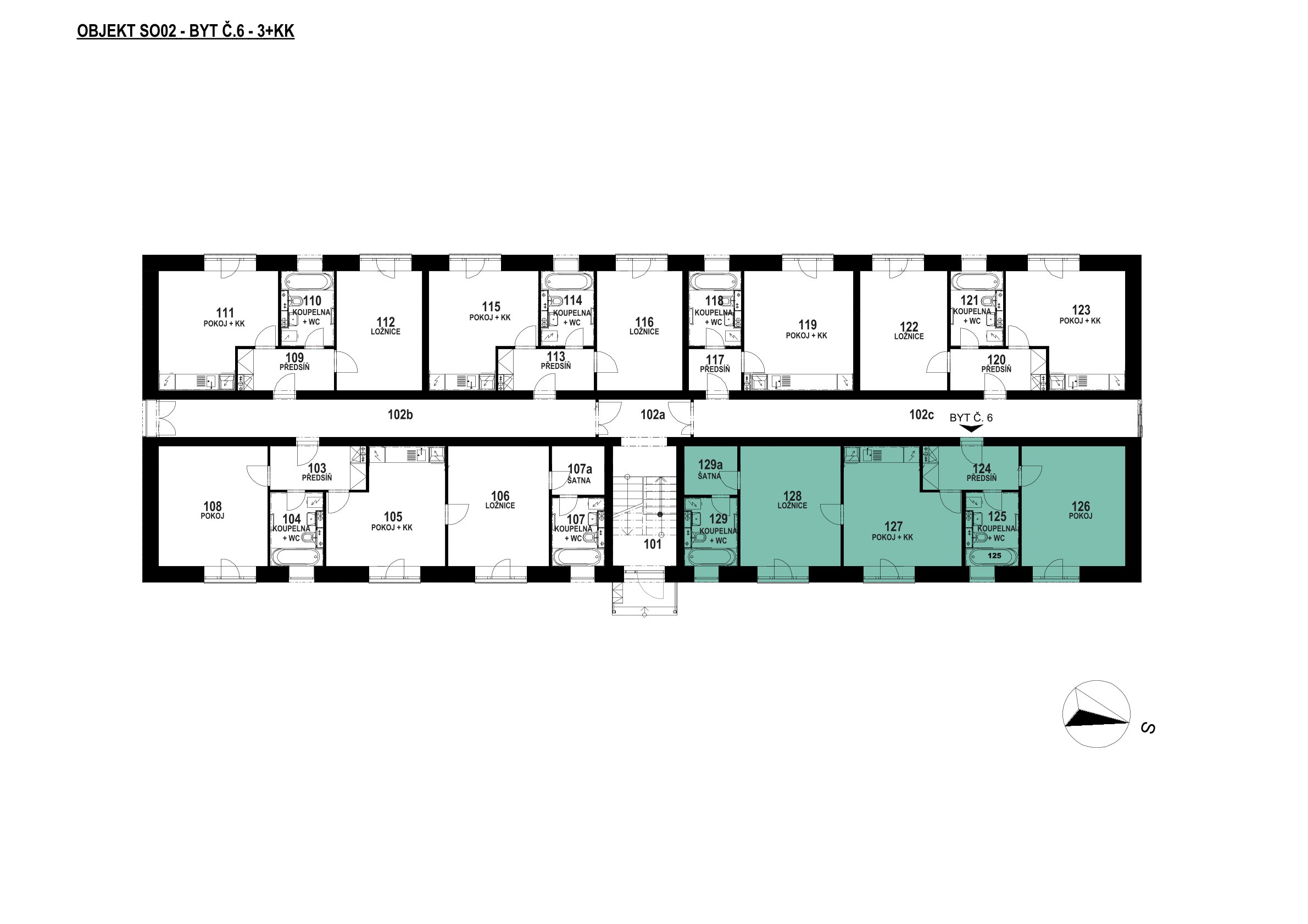 Půdorys patra 1 NP – SO 02 – 2.6