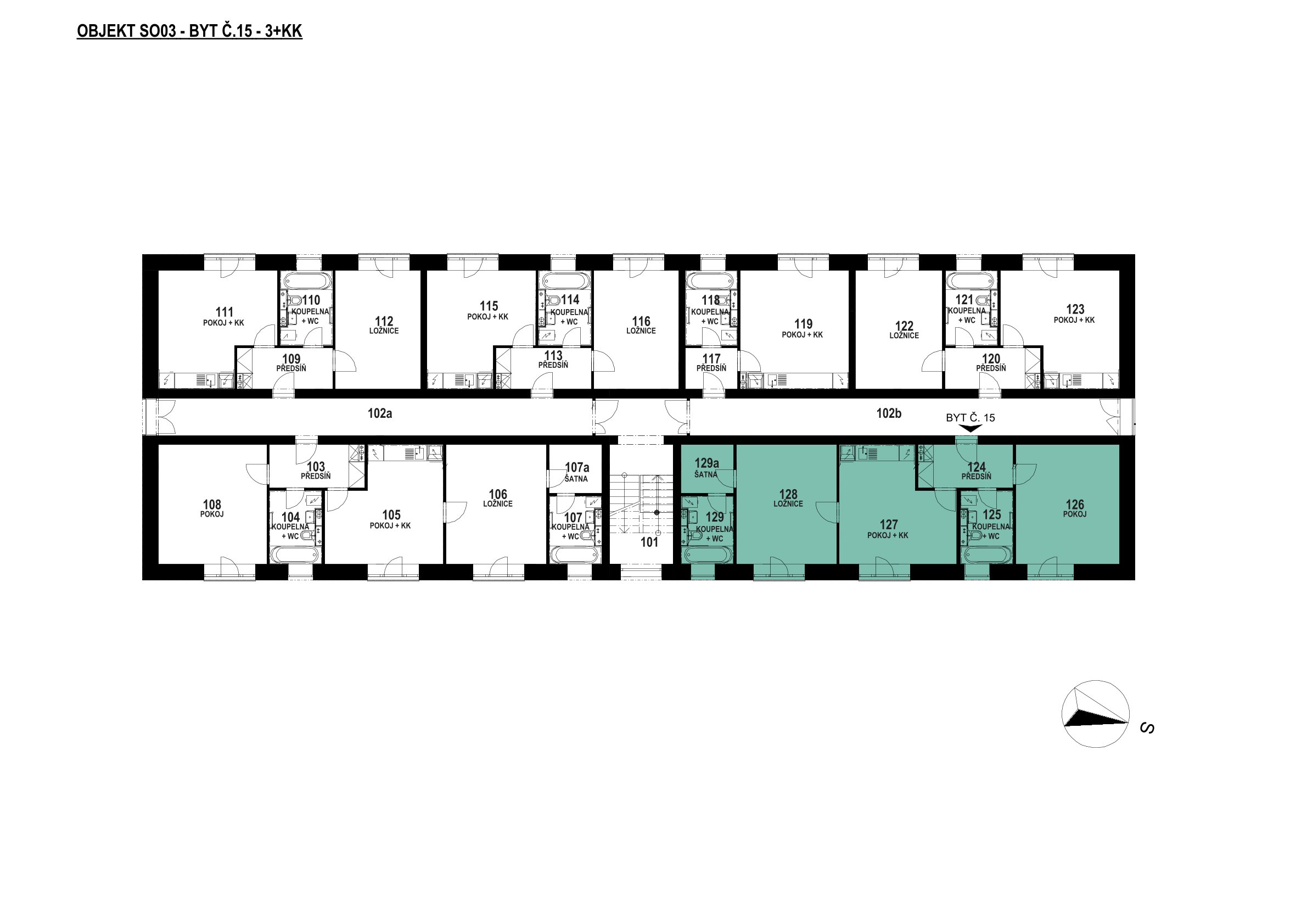 Půdorys patra 1 NP – SO 03 – 3.15