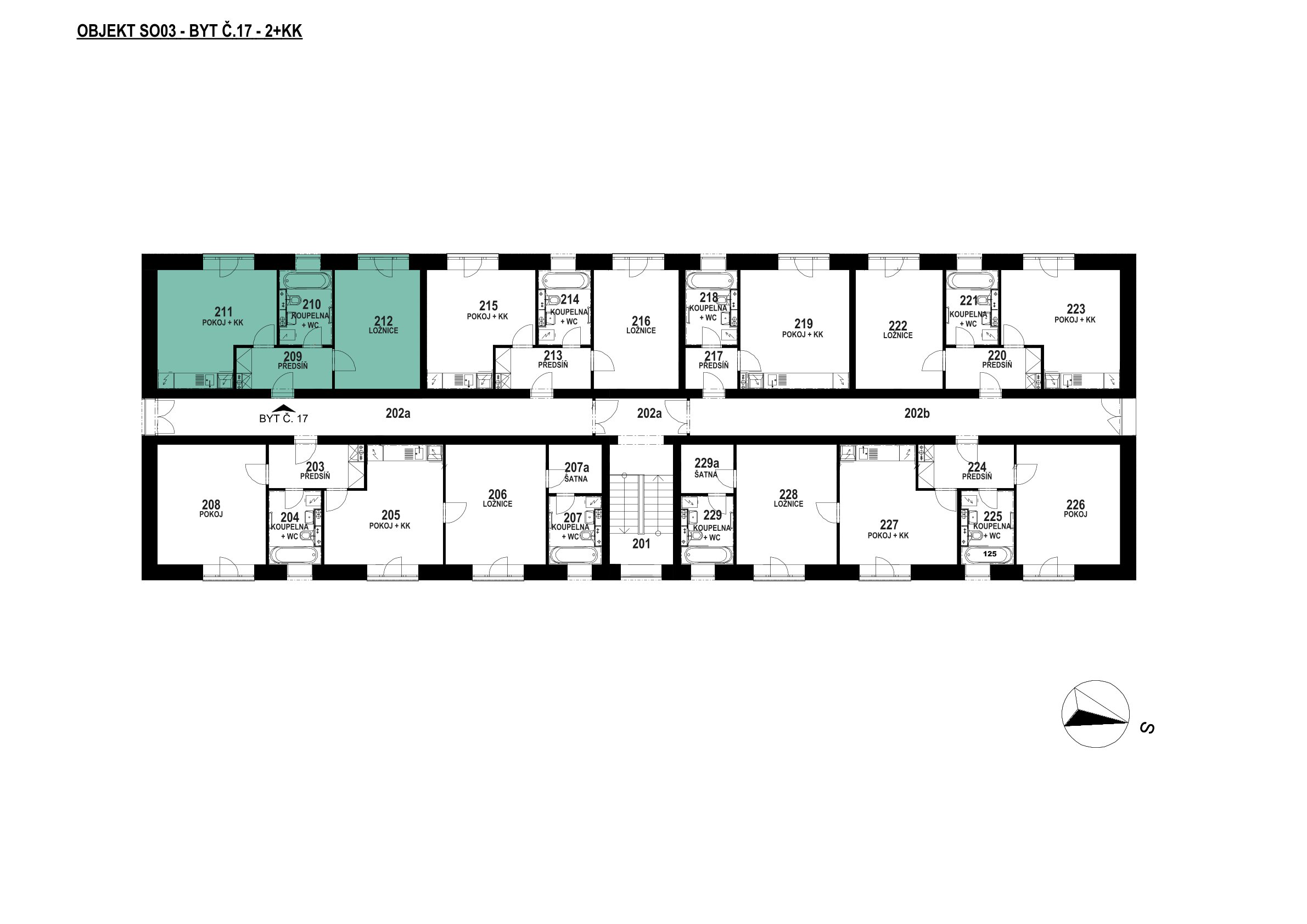 Půdorys patra 2 NP – SO 03 – 3.17