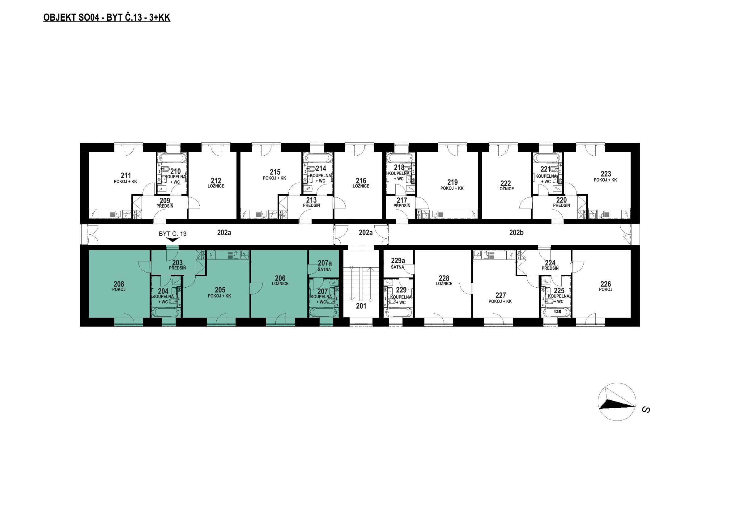 Půdorys patra 2 NP – SO 04 – 4.13