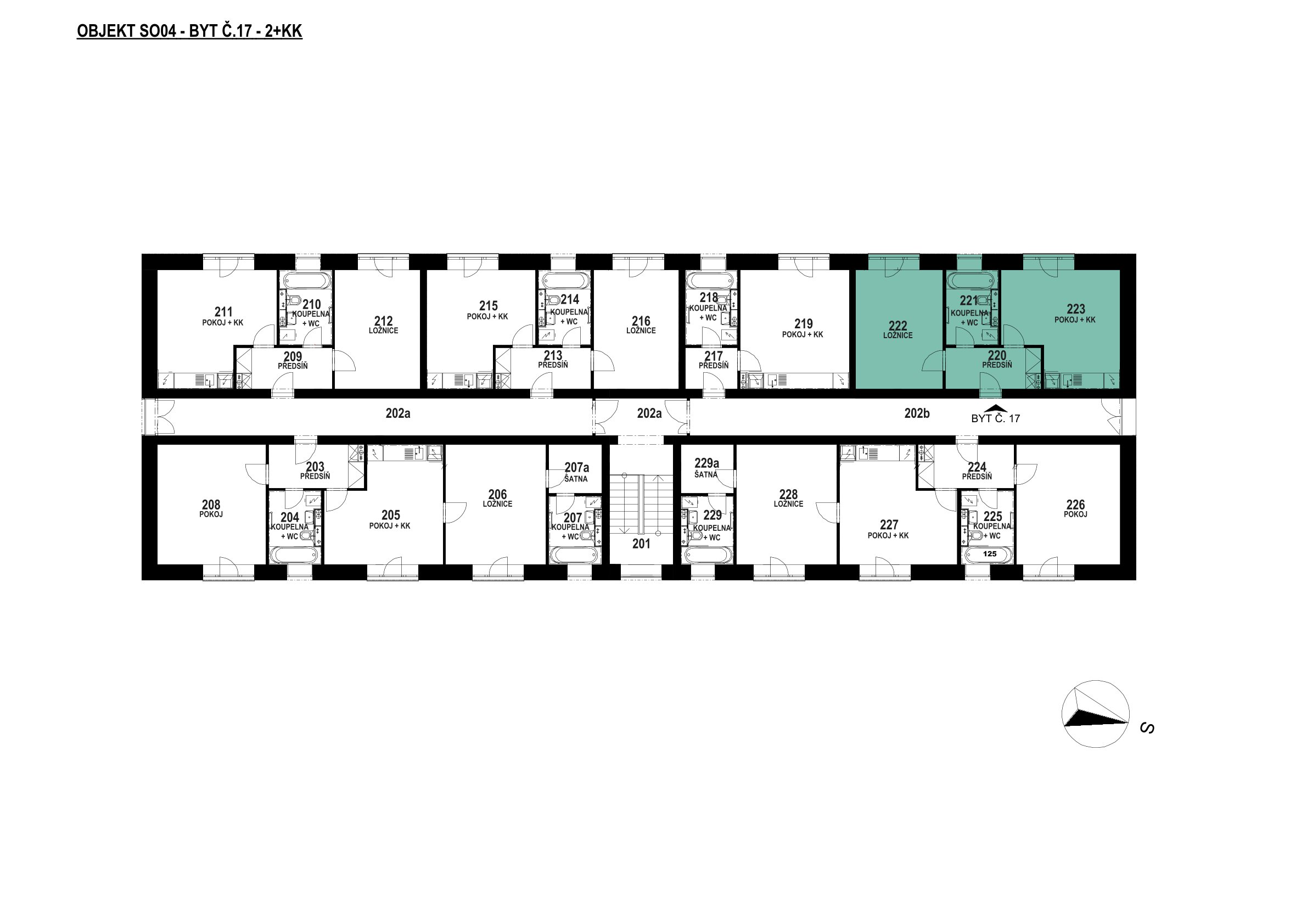 Půdorys patra 2 NP – SO 04 – 4.17