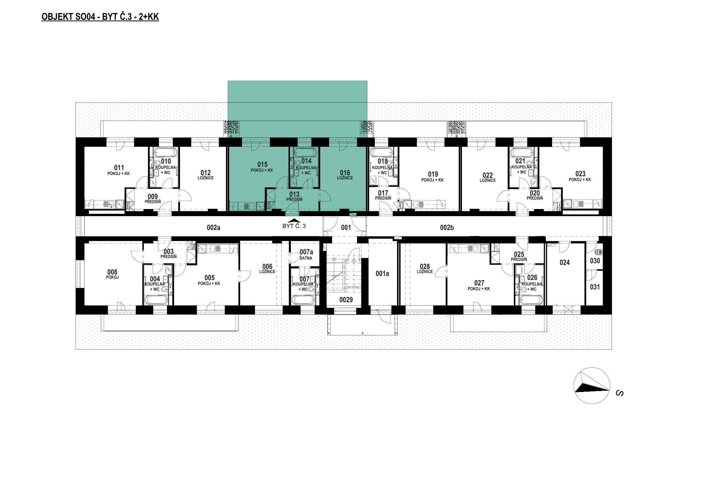 Půdorys patra 1 PP – SO 04 – 4.3