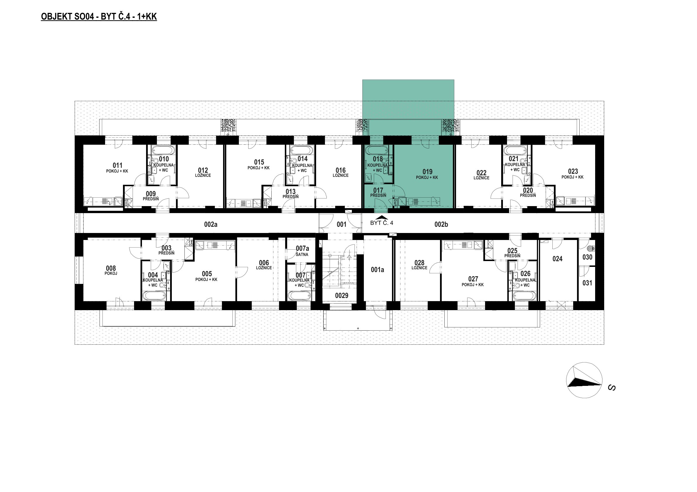 Půdorys patra 1 PP – SO 04 – 4.4