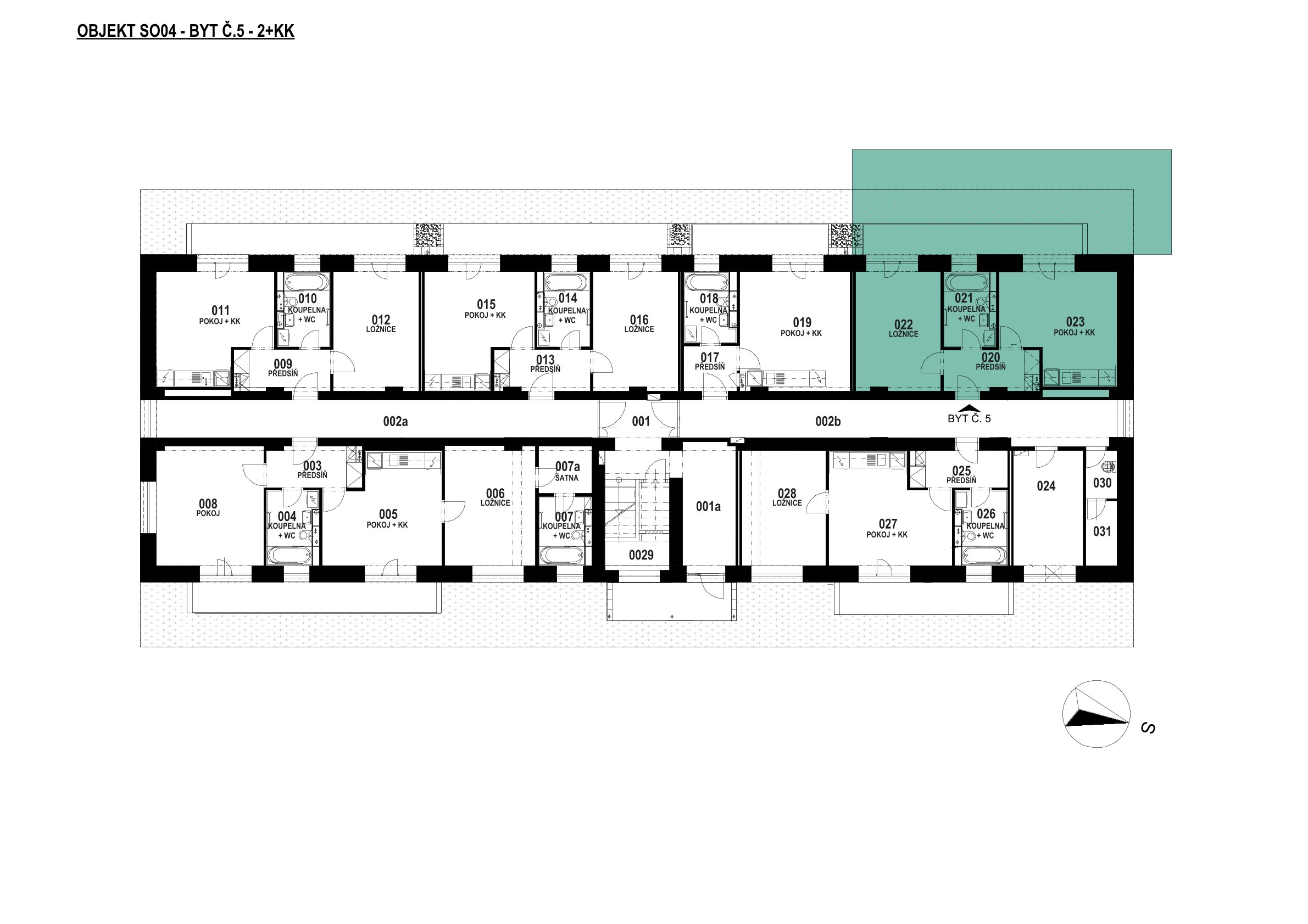 Půdorys patra 1 PP – SO 04 – 4.5