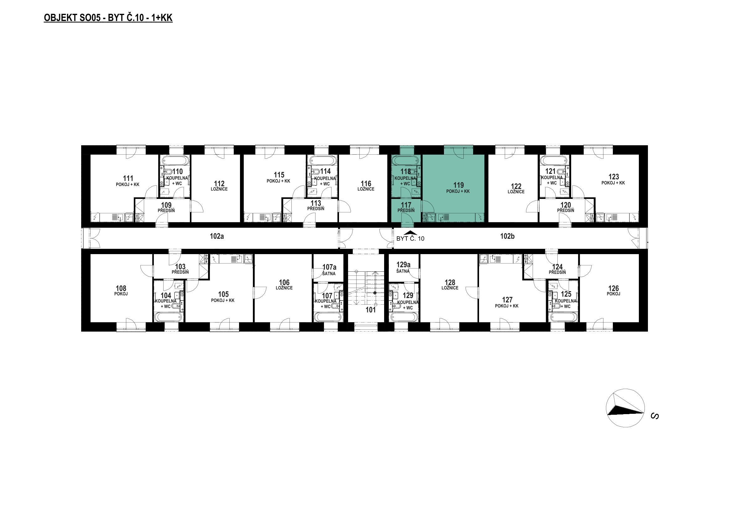 Půdorys patra 1 NP – SO 05 – 5.10