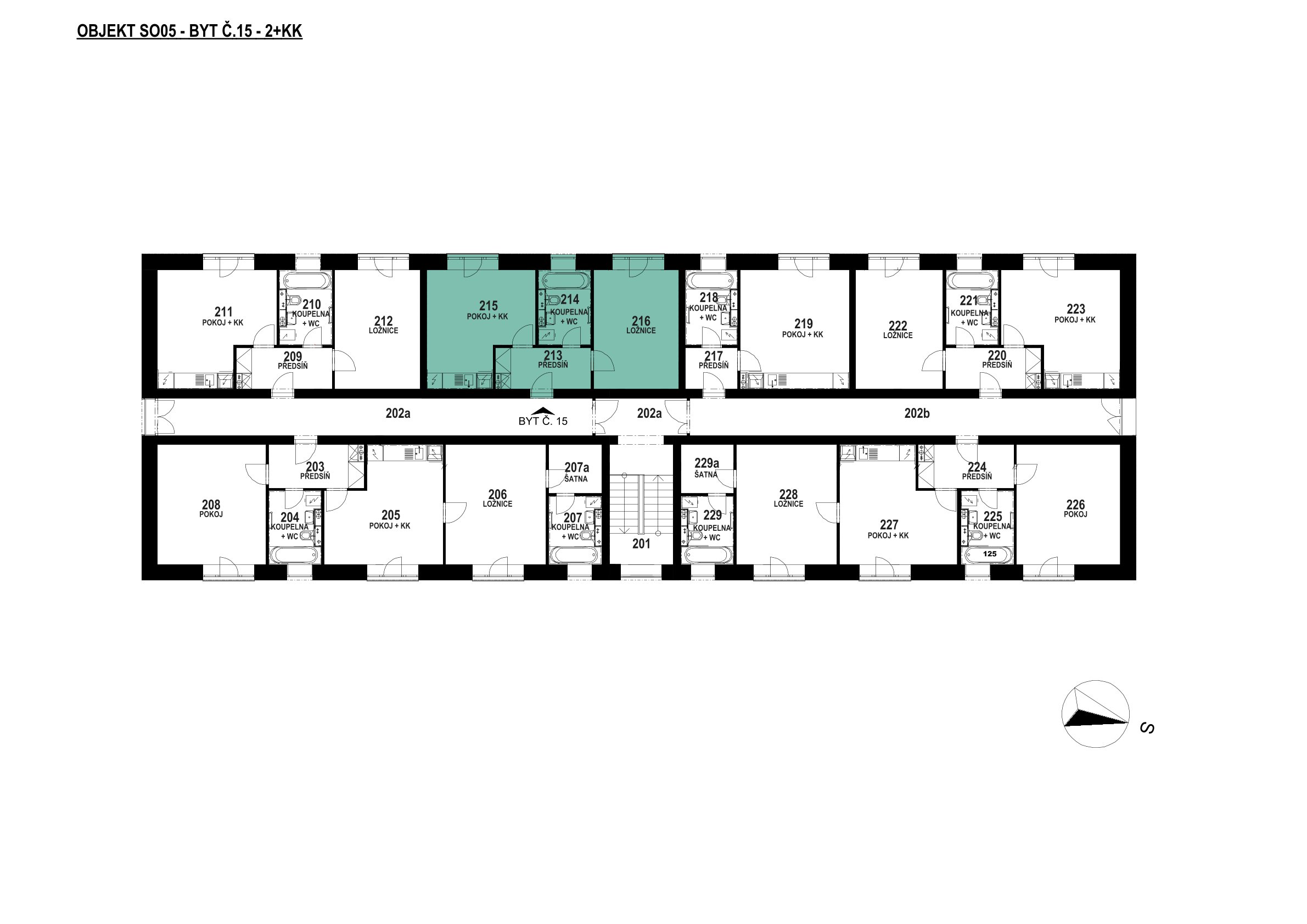 Půdorys patra 2 NP – SO 05 – 5.15