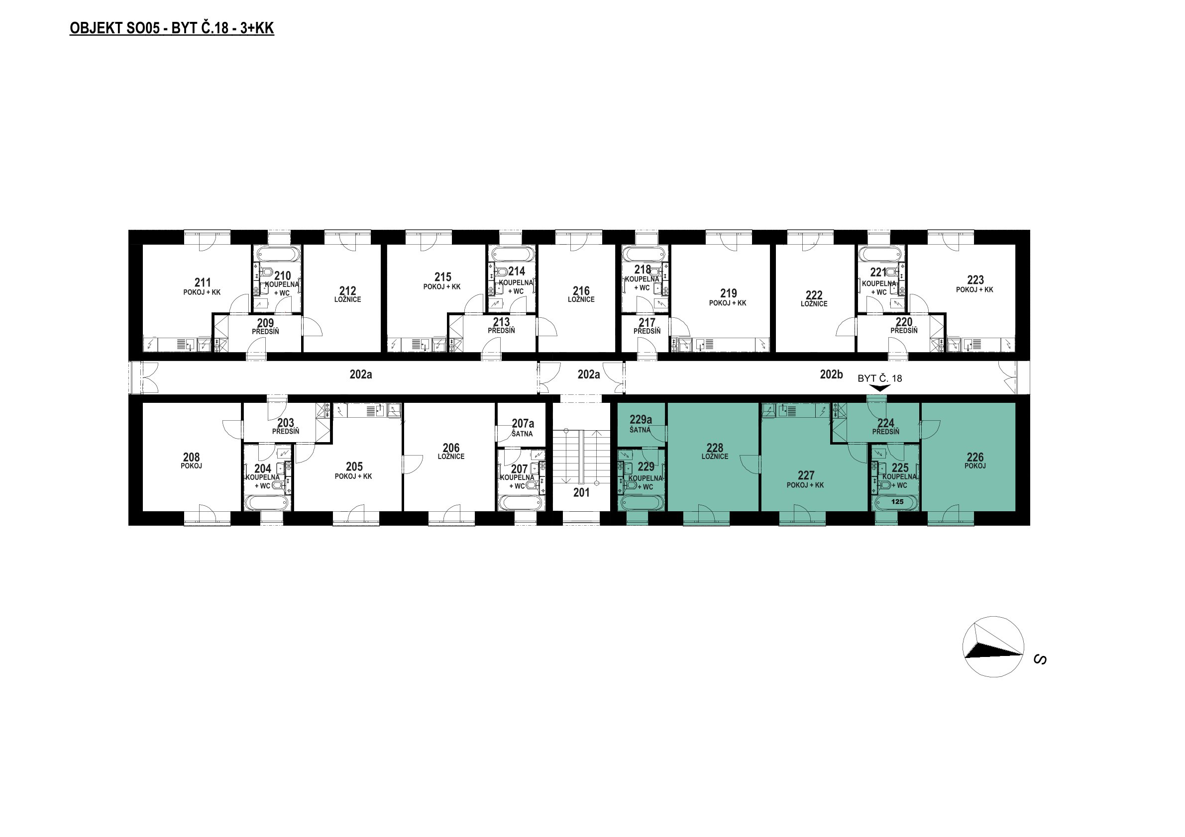 Půdorys patra 2 NP – SO 05 – 5.18