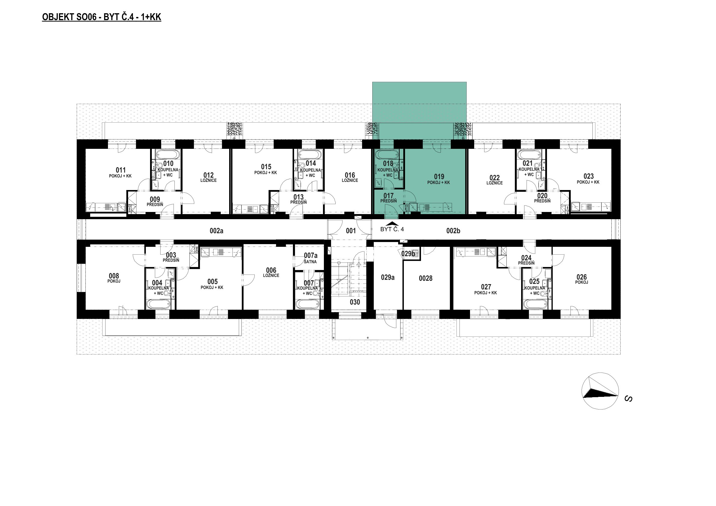 Půdorys patra 1 PP – SO 06 – 6.4