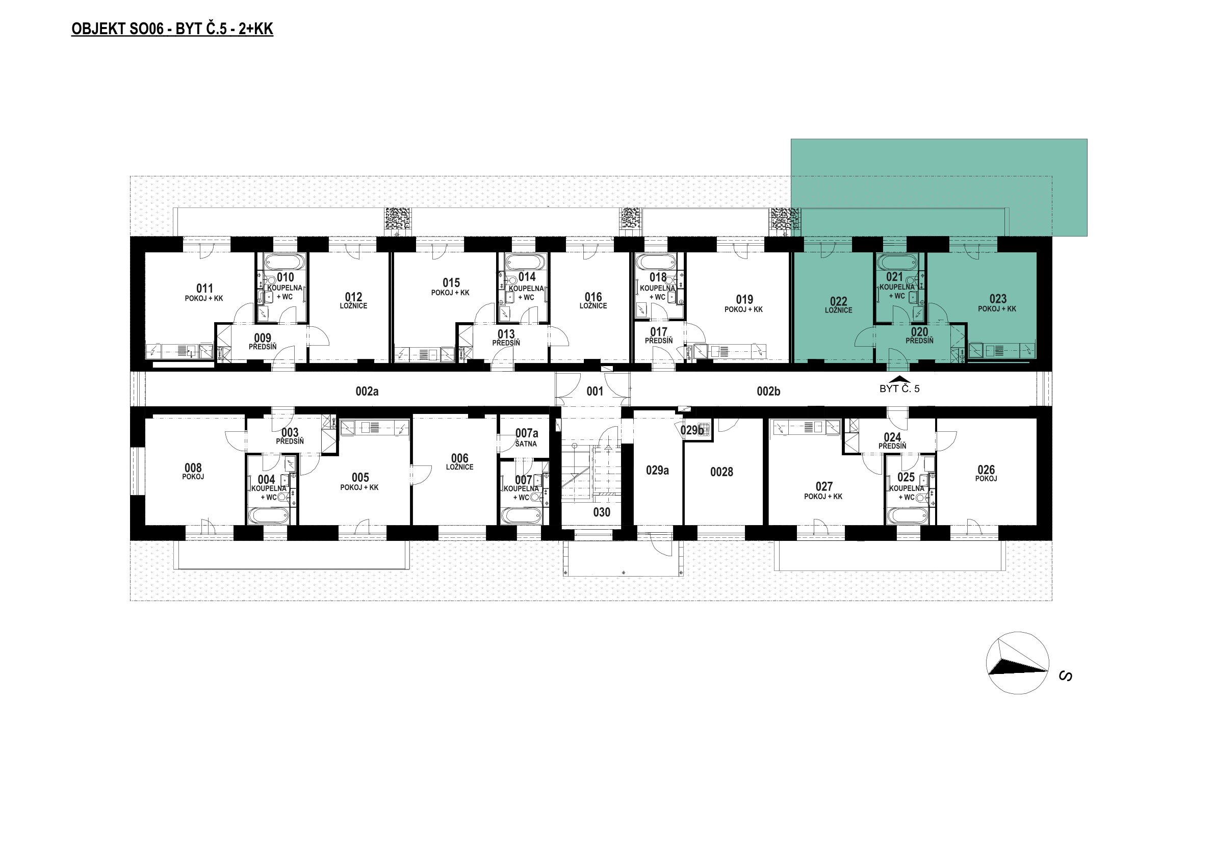 Půdorys patra 1 PP – SO 06 – 6.5