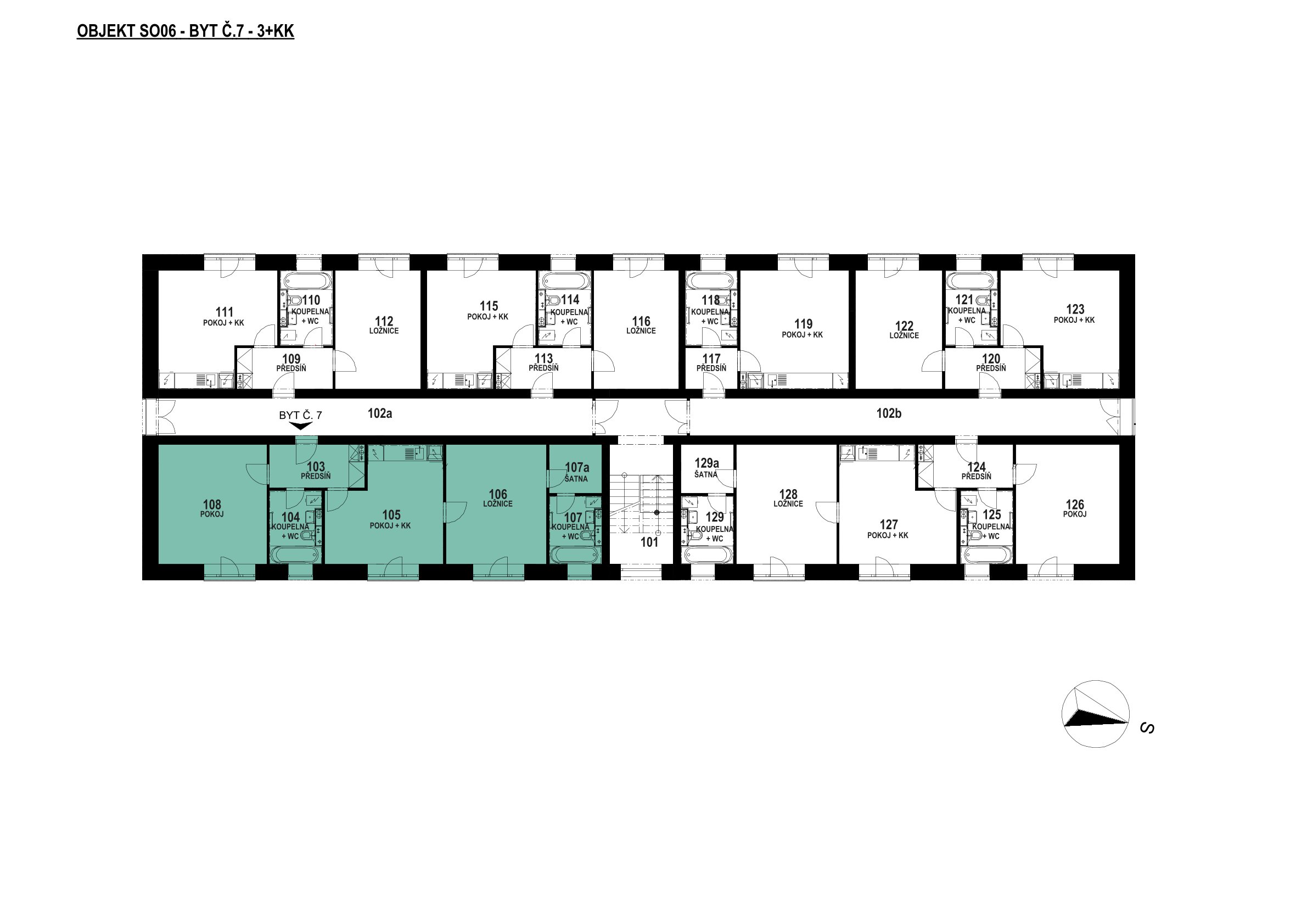 Půdorys patra 1 NP – SO 06 – 6.7